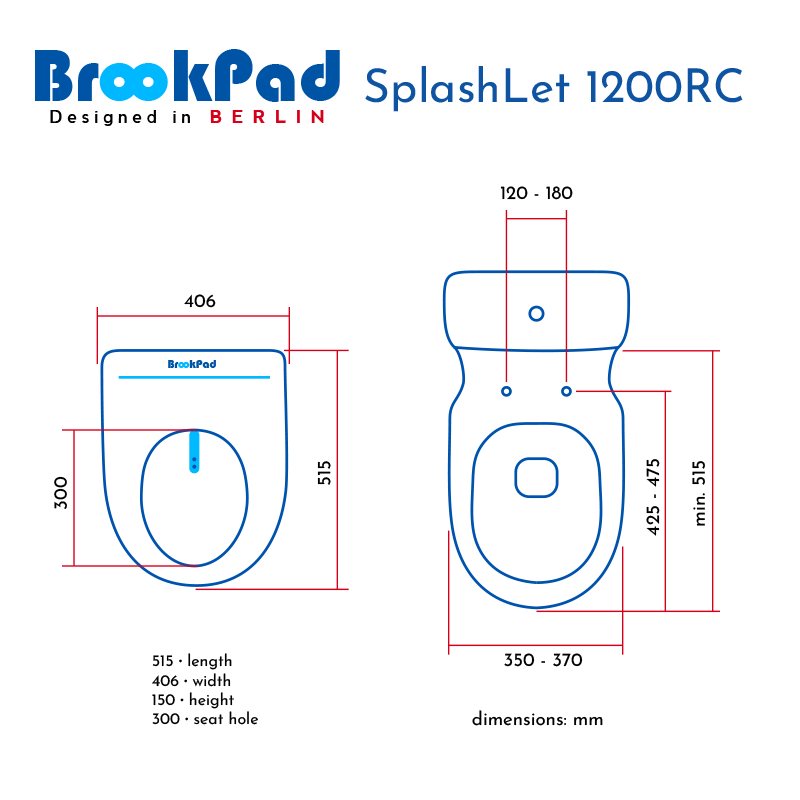 Japanese Style Bidet Shower Toilet SplashLet 1200RC